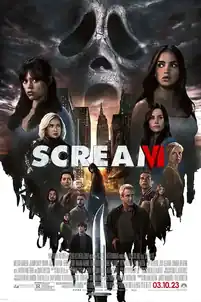 Scream VI — poster artwork Scream VI horror film poster artwork featuring the ensemble cast